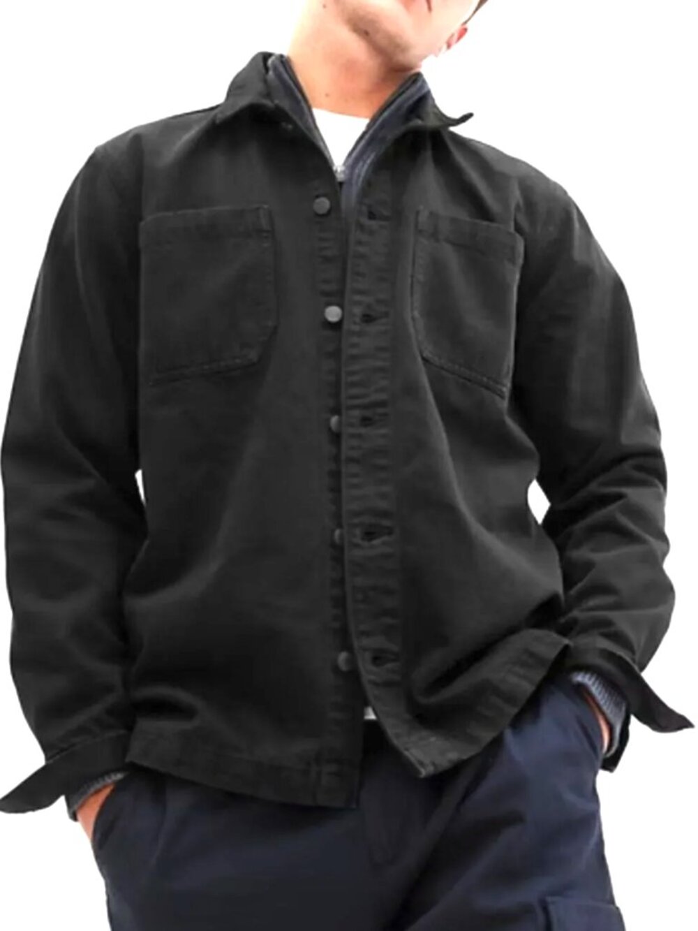 Gap Black Denim Utility Overshirt  Sz S
